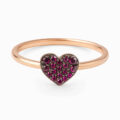 Anello in oro rosa con rubini (0,10 ct)