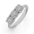 Anello trilogy composto in oro bianco con diamanti (ct. 0.48)