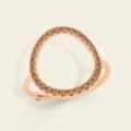 Anello bolla in oro rosa con diamanti brown (0,45 ct)