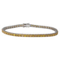 Bracciale tennis in oro bianco con diamanti fancy yellow (ct 2,53)