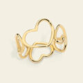 Anello fascia in oro giallo 18K con cuori