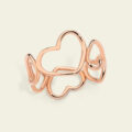 Anello fascia in oro rosa 18K con cuori