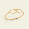 Anello in oro giallo 18K con cuori intrecciati