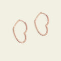 Orecchini ad anella a forma di cuore in oro rosa