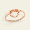 Anello in oro rosa 18K con cuore intrecciato