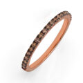 Fedina in oro rosa con diamanti brown - spessore 1,50 mm