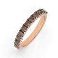 Fedina in oro rosa con diamanti brown - spessore 3,00 mm