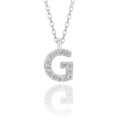 Girocollo in oro bianco lettera G e diamanti - 7 mm