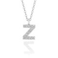 Girocollo in oro bianco lettera Z e diamanti - 7 mm