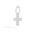 Ciondolo croce in oro bianco con diamanti (0,025 ct)