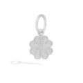 Ciondolo quadrifoglio in oro bianco con diamanti (0,025 ct)