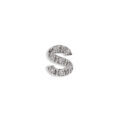 Mono-orecchino con lettera in oro bianco e diamanti (0,04 ct) - altezza 5,30 mm