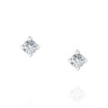 Orecchini punto luce "griffe" in oro bianco con diamanti (ct 0,24)