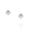 Orecchini punto luce "griffe" in oro bianco con diamanti (ct 0,32)