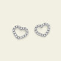 Orecchini cuore in oro bianco con diamanti (0,24 ct)