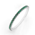 Fedina in oro bianco con smeraldi - spessore 1,50 mm