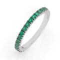 Fedina in oro bianco con smeraldi - spessore 2,00 mm
