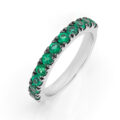 Fedina in oro bianco con smeraldi - spessore 3,00 mm