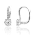 Orecchini a monachella in oro bianco con diamanti (ct 0,65)