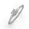 Solitario con diamante (ct 0,40) e tepper laterali (ct 0,12)