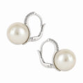 Orecchini con diamanti (ct 0,16) e perle South Sea (mm 12)