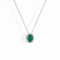 Girocollo in oro bianco con smeraldo (ct 0,13) e diamanti (ct 0,04)