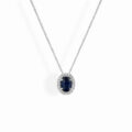 Girocollo in oro bianco zaffiro (ct 0,47) e diamanti (ct 0,09)