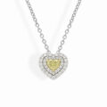 Girocollo con cuore di diamante fancy (ct 0,56) e diamanti (ct 0,37)