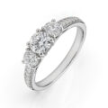 Trilogy in oro bianco con diamanti (0,92 ct)