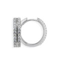 Orecchini ad anella in oro bianco con diamanti (ct0,30)