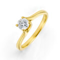 Solitario in oro giallo con diamante (0,29 ct)