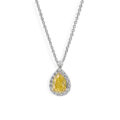 Girocollo in oro bianco e pendente con diamante fancy (0,68 ct) e diamanti (0,20 ct)