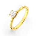 Solitario in oro giallo con diamante (0,20 ct)