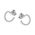 Orecchini ad anella in oro bianco con diamanti (ct 0,22)
