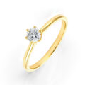 Solitario in oro giallo con diamante (0,20 ct)