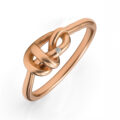 Anello Nodo in oro rosa 9K con diamante