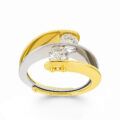 Anello contrariè in oro giallo con diamanti lab grown (0,60 ct)