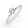 Solitario in oro bianco con diamante certificato IGI taglio brillante (ct0.30 G Si1)