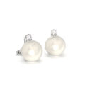 Orecchini con perle Akoya di 8 mm e diamanti (0,04 ct)