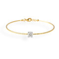 Bracciale rigido in oro giallo con diamante lab grown (0,30 ct)