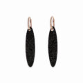 Orecchini in argento placcato rosa con polvere di carbonio nera
