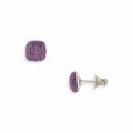 Orecchini in argento con polvere di carbone viola