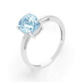 Anello in oro bianco con acquamarina (ct 1,20)