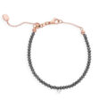 Bracciale in oro rosa con diamanti neri (ct 8,86) e diamante (ct 0,07)