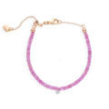 Bracciale in oro rosa con zaffiri rosa (ct 10,87) e diamante (ct 0,07)