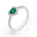 Anello in oro bianco con smeraldo (0,48 ct) e diamanti (0,26 ct)