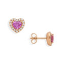 Orecchini in oro rosa con zaffiri rosa (1,02 ct) e diamanti (0,26 ct)