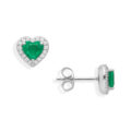 Orecchini in oro bianco con smeraldi (0,80 ct) e diamanti (0,26 ct)