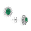 Orecchini in oro bianco con smeraldi (0,88 ct) e diamanti (0,56 ct)