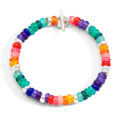 Bracciale rondelle in argento 925 e plastica riciclata multicolore